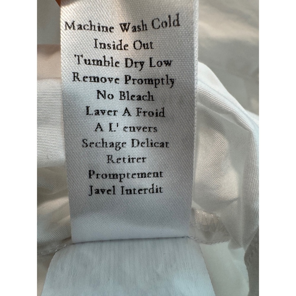 Frank & Eileen Victoria White Cotton Tuxedo Bib Front Shirt Womens Small S - Picture 9 of 11